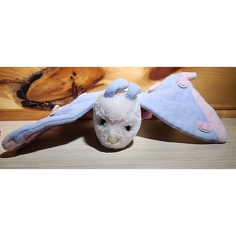 Vintage 1981 Dakin Pink Blue Butterfly Plush 6" nutshell stuffed Felt legs - Picture 13 of 13
